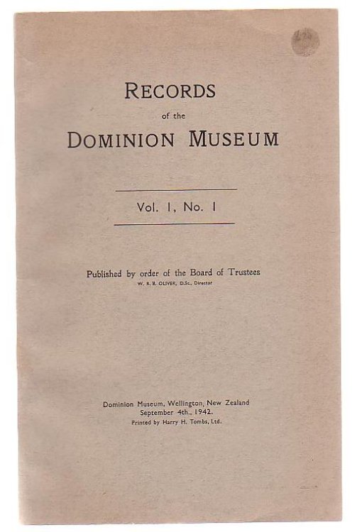 Records Of The Dominion Museum, Vol 1, No. 1