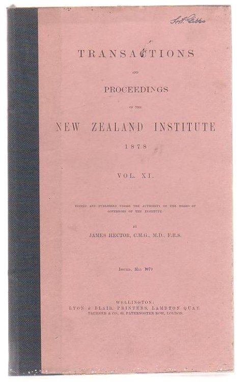 Transactions And Proceedings Of The New Zealand Institute, 1878. Vol XI.