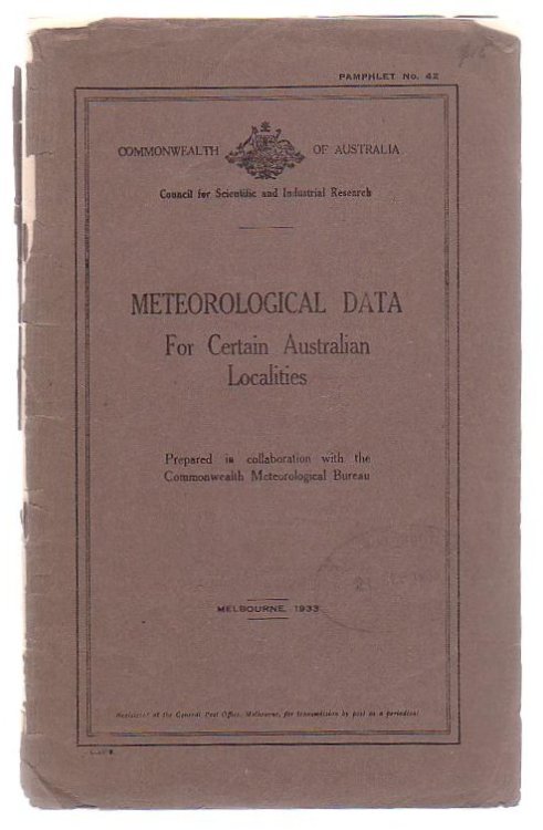Meteorological Data For Certain Australian Localities