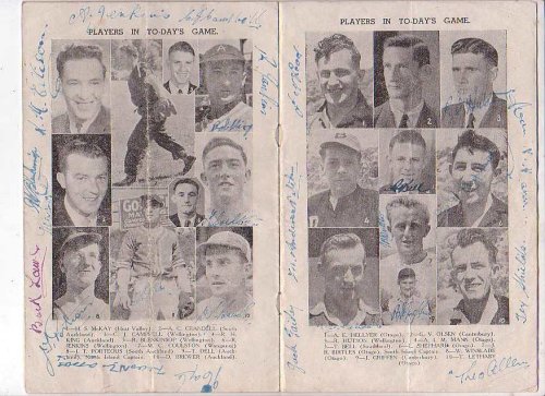 The First Official Softball Fixture between the North and South Islands [Softball Programme]