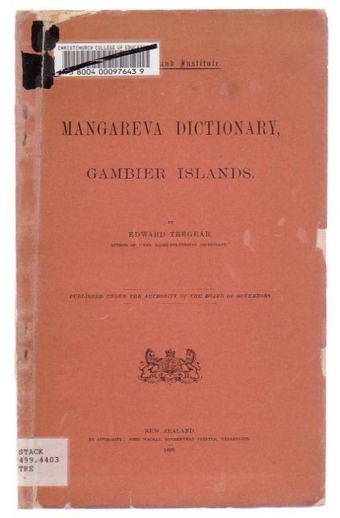 A Dictionary Of Magareva (Or Gambier Islands)