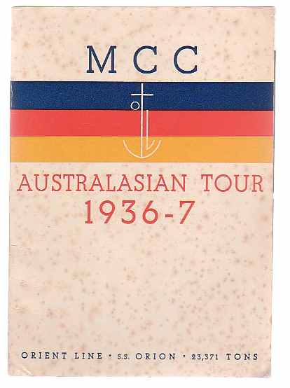 MCC Australasian Tour 1936-7