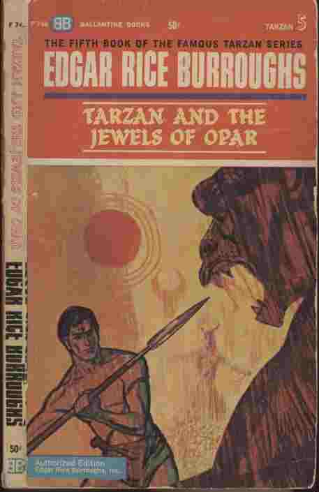 Tarzan and the Jewels of Opar -- Deep in the heart of Africa lies lost Opar - a fabulous city ruled by its magnificient High Priestess and run by a savage race that is half-man, half-beast. Here, Tarzan must go to re-coup his lost fortunes.