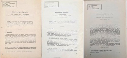 [3 offprints, including:] On the Strong Interactions.