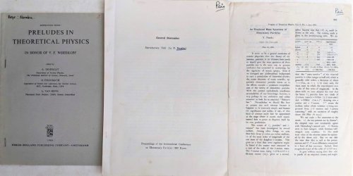 [3 offprints, including:] An Empirical Mass Spectrum of Elementary Particles.