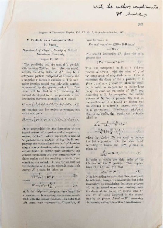 V Particle as a Composite One. [Offprint].