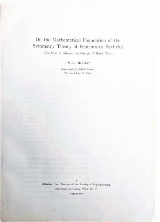 [7 offprints, including] On Spherical Functions for the Unitary Group, I-IV. 4 volumes.