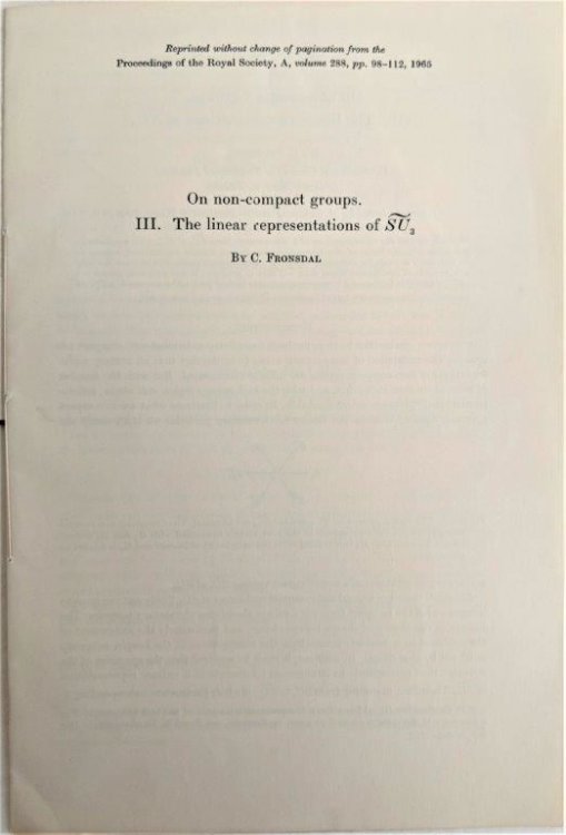 On non-compact groups. III. The linear representations of SU3C / On non-compact groups. IV. Some representations of SU4 (NU2/4). [2 offprints].