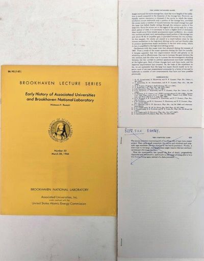 [2 papers, including:] Early History of Associated Universities and Brookhaven National Laboratory.