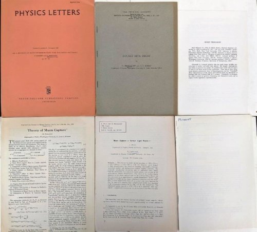 [6 offprints, including:] Double Beta Decay.