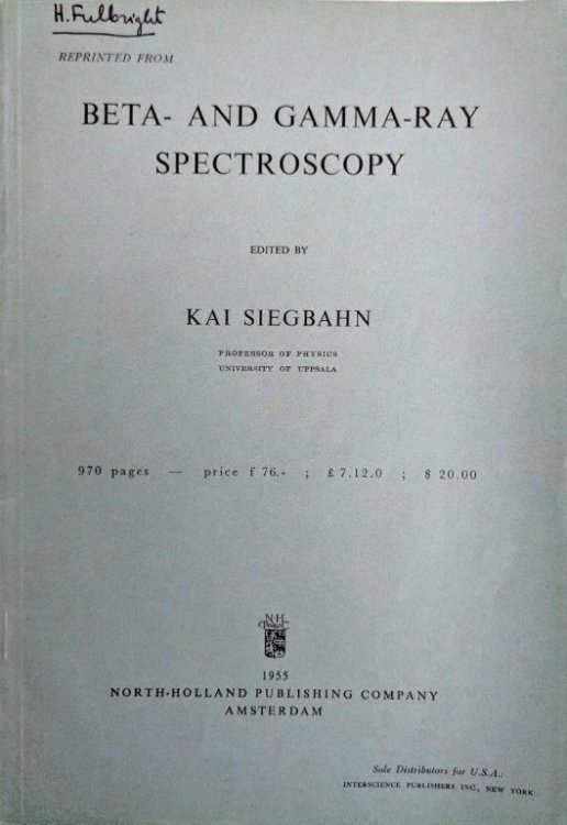 Beta Spectroscopy by Use of a High Pressure Proportional Counter. [Offprint from: Beta- And Gamma-Ray Spectroscopy, pp. 184-191].