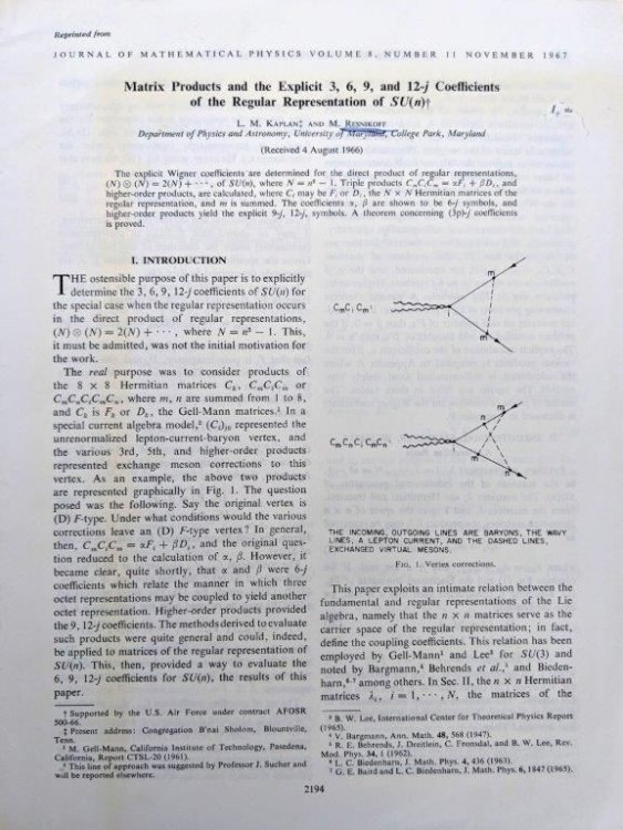 Matrix Products and the Explicit 3, 6, 9, and 12-j Coefficients of the Regular Representation of SU(n). [Offprint].