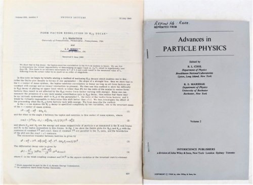 [2 offprints, including:] Form Factor Resolution in K13 Decay.