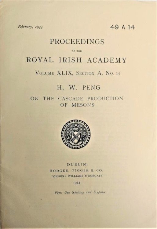 On the Cascade Production of Mesons. [Offprint].
