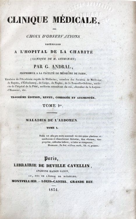 Cours de Pathologie Interne [Vol. II].
