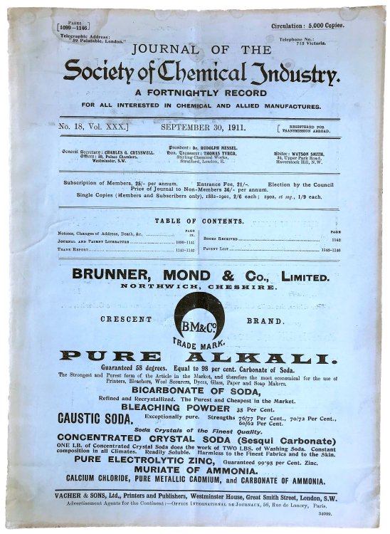 Journal and Patent Literature I. General Plant; machinery; IIa. Fuel; gas; mineral oils and waxes. IIb: Destructive Distillation; Heating; Lighting. III. Tar and Tar Products. IV. Colouring Matters and Dyes. V. Fibres; Textiles; Cellulose; Paper . . .