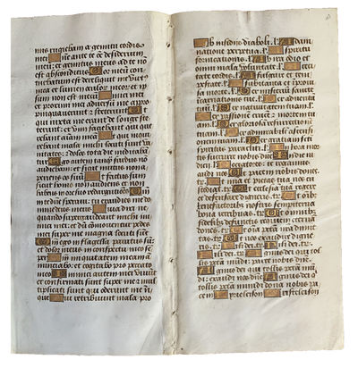 [Finely Illuminated Vellum Manuscript Signature in Latin, perhaps France, ca. late 15th Century].
