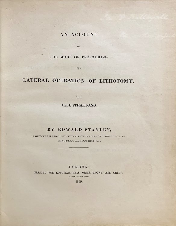 Image for An Account of the Mode of Performing the Lateral Operation of Lithotomy. With illustrations. An Account of the Mode of Performing the Lateral Operation of Lithotomy. With illustrations.
