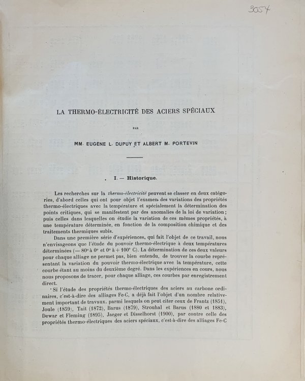 Image for La Thermo-Electricite des Aciers Speciaux. La Thermo-Electricite des Aciers Speciaux.