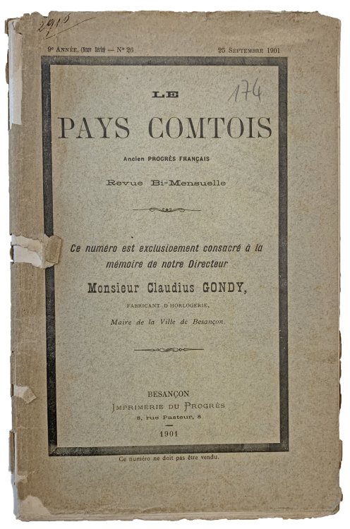 Le Pays Comtois. Ancien progres Francais . . .