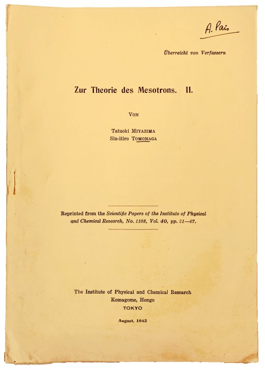 [8 offprints, 1 extract, including:] Uber den Zusammensto des Mesotrons mit Elektronen.