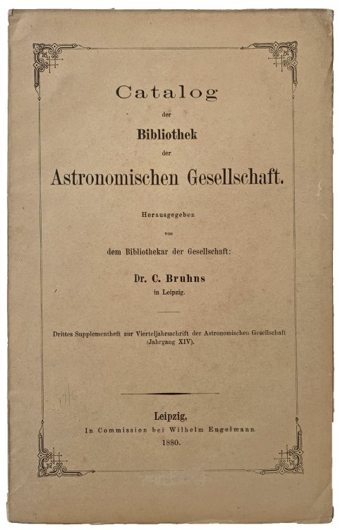 Catalog der Bibliothek der Astronomischen Gesellschaft.