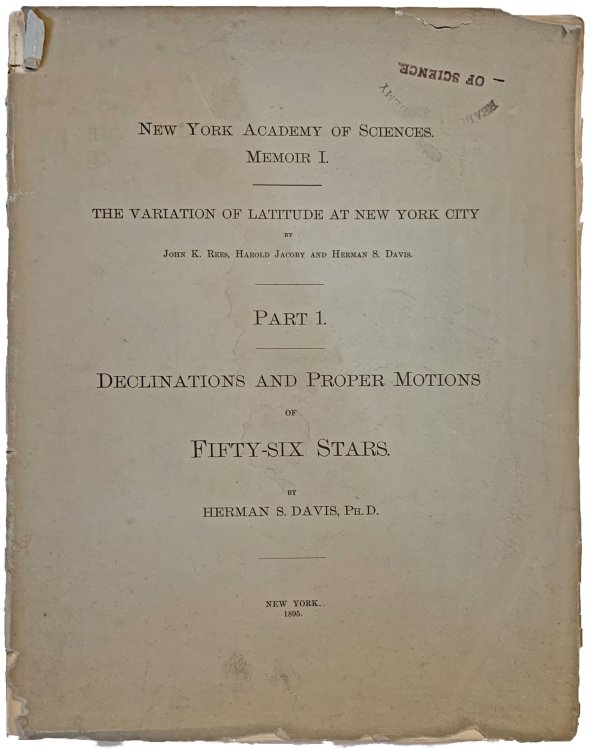 Declinations and Proper Motions of Fifty-Six Stars.