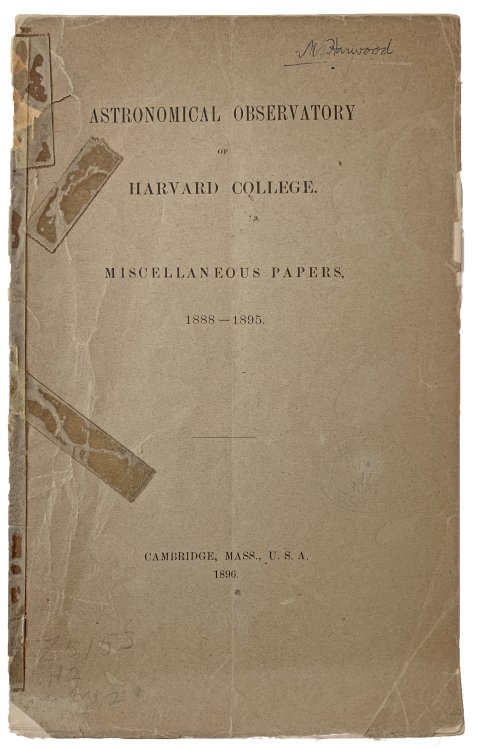 Image for Astronomical Observatory of Harvard College. Miscellaneous Papers, 1888-1895. Astronomical Observatory of Harvard College. Miscellaneous Papers, 1888-1895.