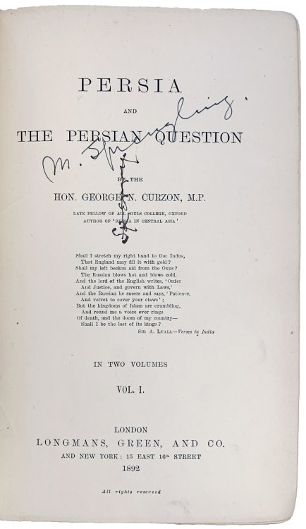 Persia and the Persian Question.