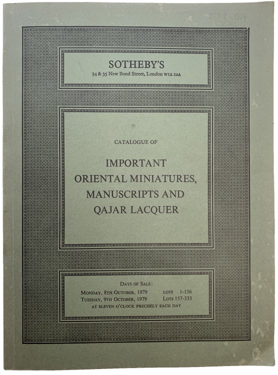 Important Oriental Miniatures, Manuscripts and Qajar Lacquer.