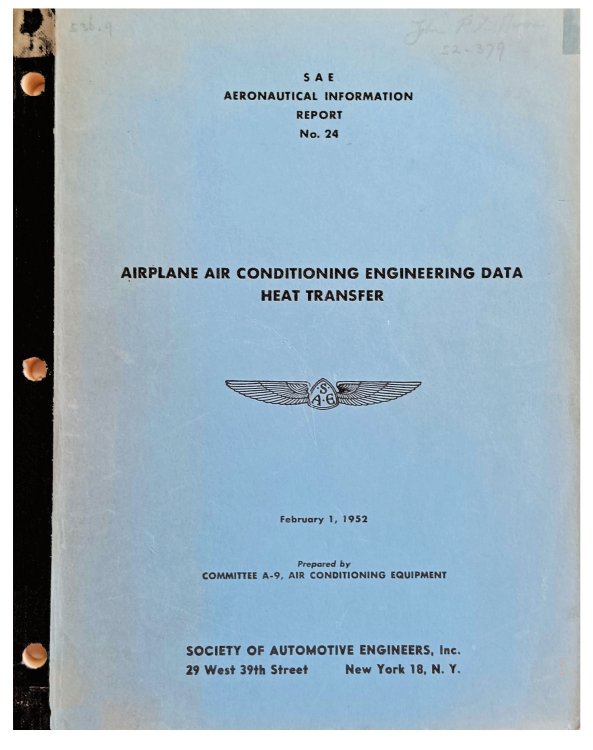 SAE. Aeronautical information report No. 24. Airplane air conditioning engineering data. Heat transfer.