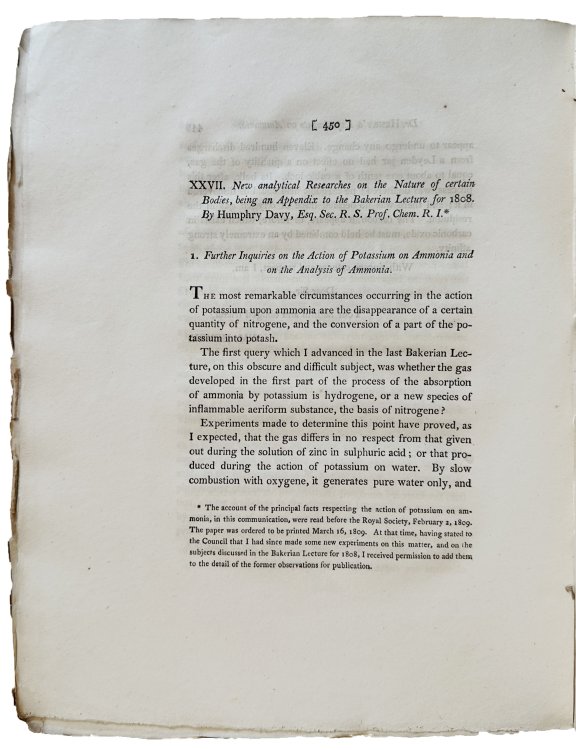 New analytical researches on the nature of certain bodies, being an appendix to the Bakerian Lecture for 1808. In: Philosophical Transactions of the Royal Society of London for the year MDCCCIX, Part II.