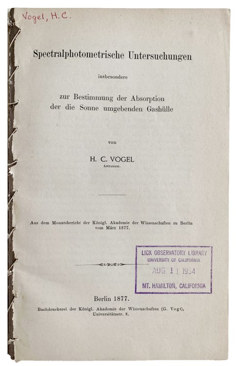 Spectralphotometrishce Untersuchungen insbesondere zur Bestimmung der Absorption der die Sonne umgebenden Gashulle.