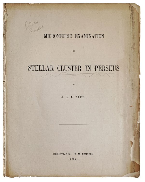 Micrometric examination of stellar cluster in Perseus.