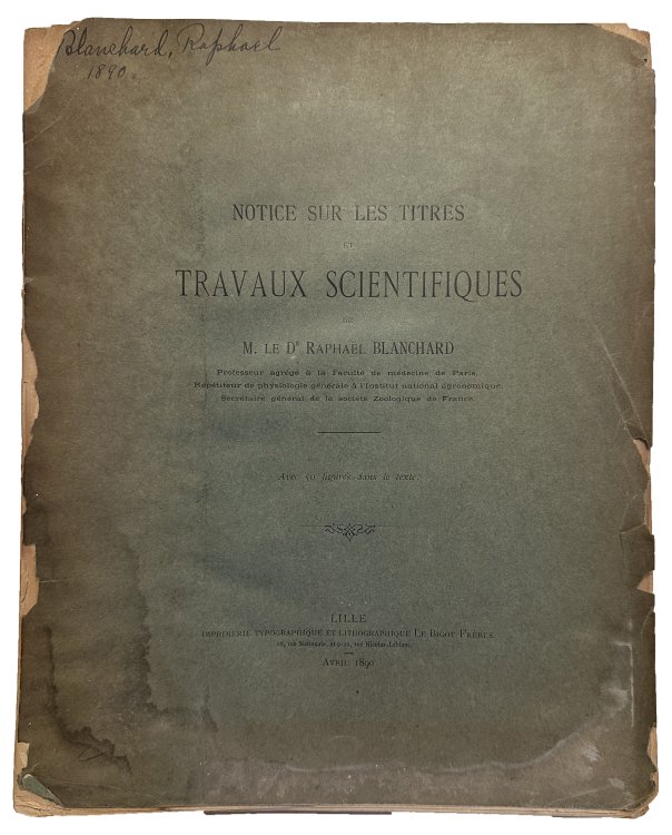 Notice sur les Titres et Travaux Scientifiques.