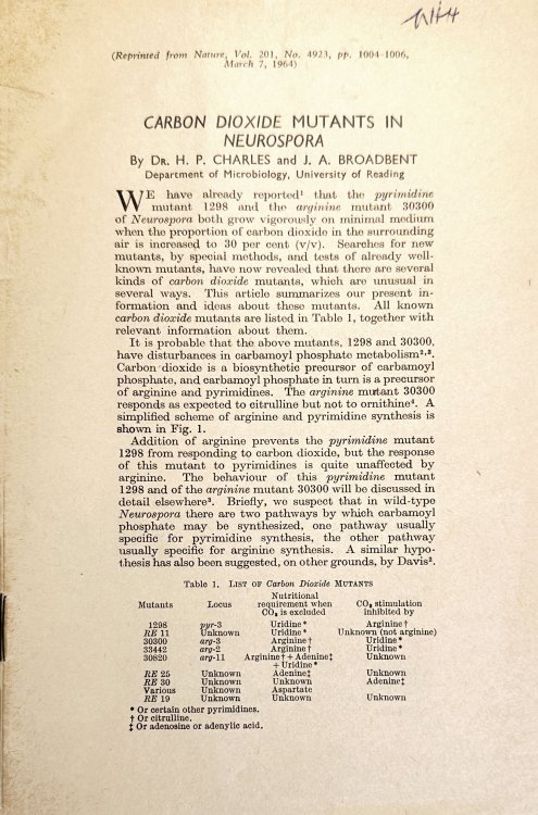 Group of 3 offprints. Includes: CHARLES, & J. A. BROADBENT. 