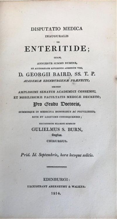 Disputatio medica inauguralis de enteritide.