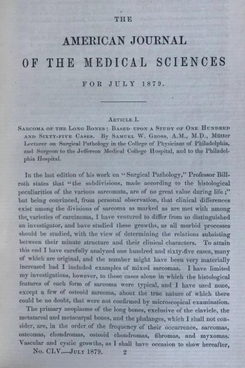 Sarcoma of the long bones; based upon a study of one hundred and sixty five cases.
