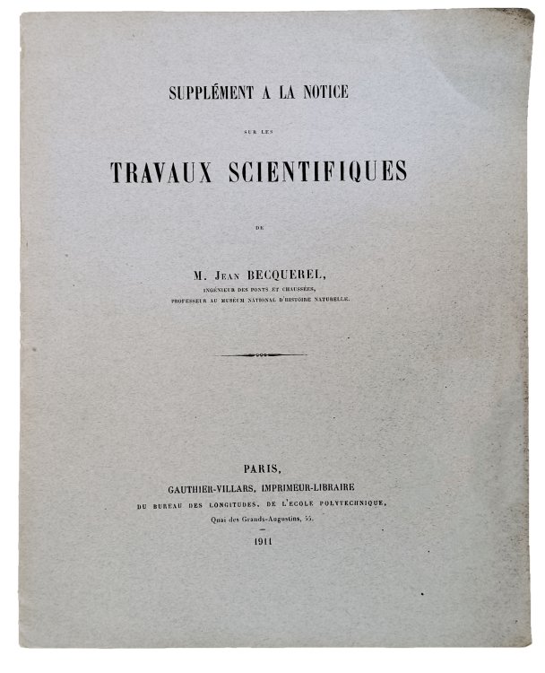 Supplement a le Notice sur les Travaux Scientifiques.