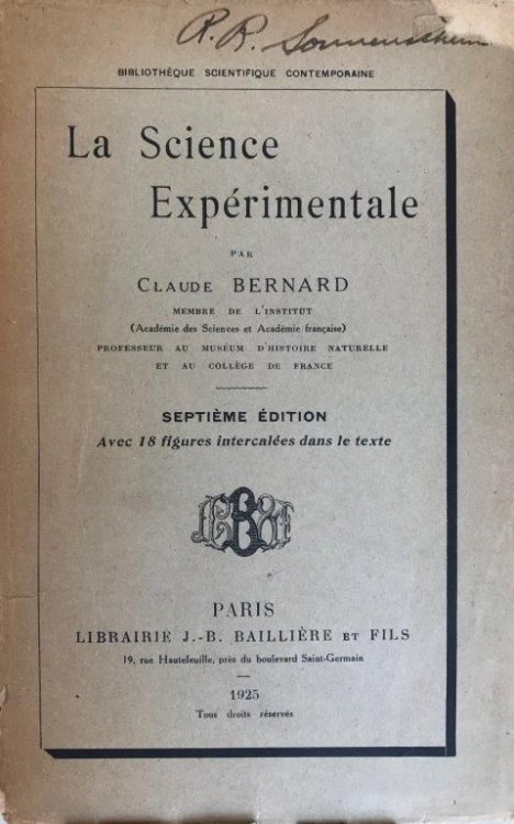La Science Experimentale. Septieme edition.