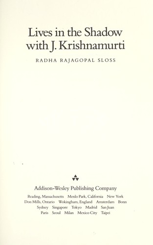Lives in the Shadow With J. Krishnamurti