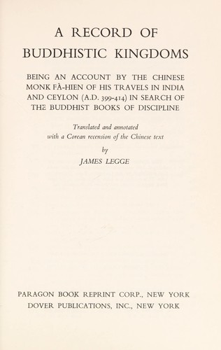 Image for A Record of Buddhistic Kingdoms A Record of Buddhistic Kingdoms