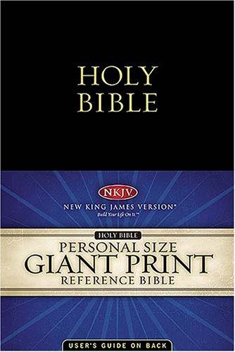 NKJV, Reference Bible, Personal Size, Giant Print (11pt), Imitation Leather, Black, Full Color