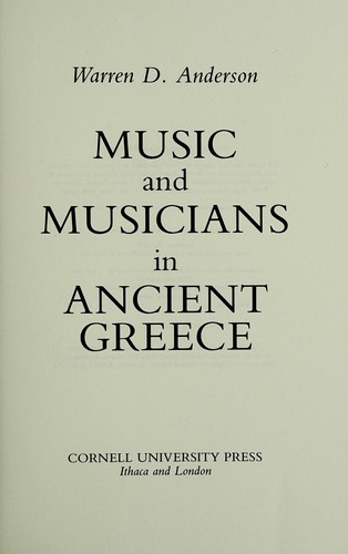 Music and Musicians in Ancient Greece