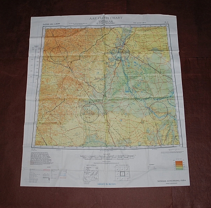 Buir Nor NL 50 & Tsitsihar NL 51. AAF Cloth Chart. AMS 5301. Eastern Asia Series. Evasion Map Scarf