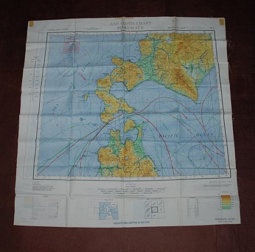 Hakodate NK 54 & Nemuro NK 55. AAF Cloth Chart. AMS 5301. Eastern Asia Series. Evasion Map Scarf