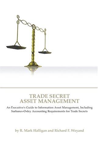 Image for Trade Secret Asset Management: An Executive's Guide to Information Asset Management, Including Sarbanes-Oxley Accounting Requirements for Trade Secrets Trade Secret Asset Management: An Executive's Guide to Information Asset Management, Including Sarbanes-Oxley Accounting Requirements for Trade Secrets