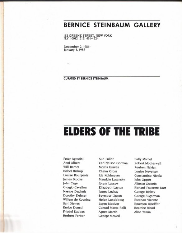 December 2, 1986 - January 3, 1987; ELDERS OF THE TRIBE
