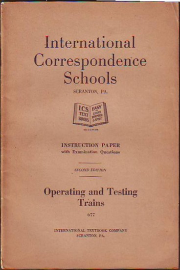 OPERATING AND TESTING TRAINS, Instruction Paper with Examination Questions