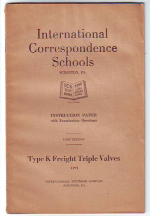 Type K Freight Triple Valves, Instruction Paper with Examination Questions